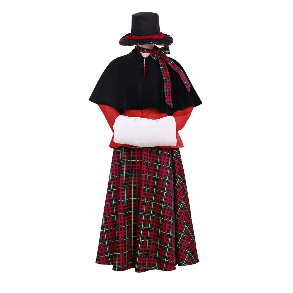 

Adult Classic Christmas Caroler Costume Dress Victorian Dickens Carol Cosplay Costume Custom Made