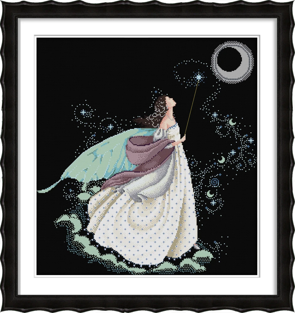 

Комплект для вышивки крестиком Joy Sunday с предварительной печатью, простой узор, Набор для вышивки тканью с узором «Full Moon» (full Stitch)