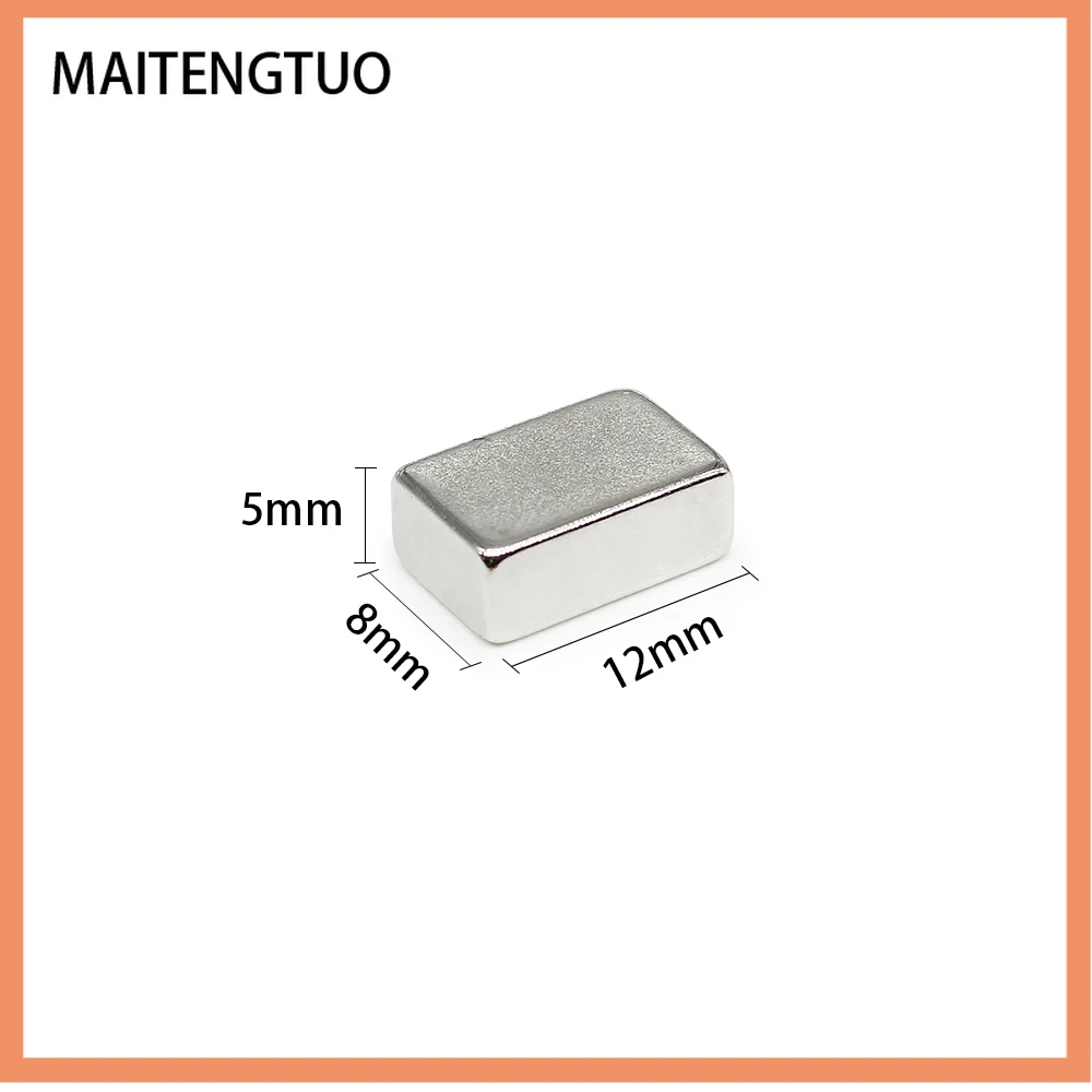 

5/10/20/50/100/150PCS 12x8x5mm Quadrate Strong Powerful Magnets Block 12*8*5 mm N35 Rectangular Permanent Neodymium Magnets