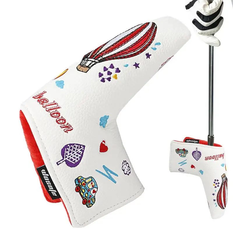 

Putter Cover PU Leather Golf Head Covers Magnetic Closure Reusable Golf Accessories Head Covers Set With Air Balloon Pattern