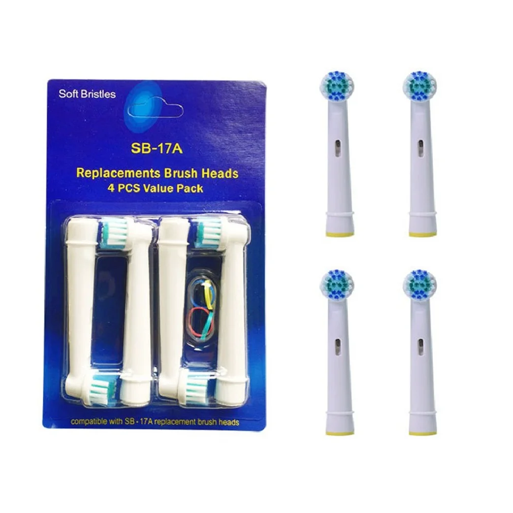 

4 PCS Electric Toothbrush Replacement Heads Tooth Brush Head For Oral B SB-417A SB-17A EB-10A Rotary Cleaning Toothbrush Nozzles