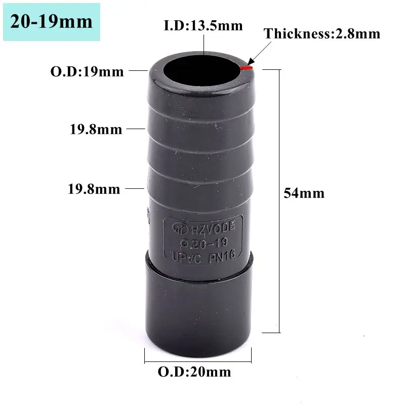 

SgooHan Адаптеры для шланга UPVC 20/25-8/10/12/14/16/19/20/25 мм