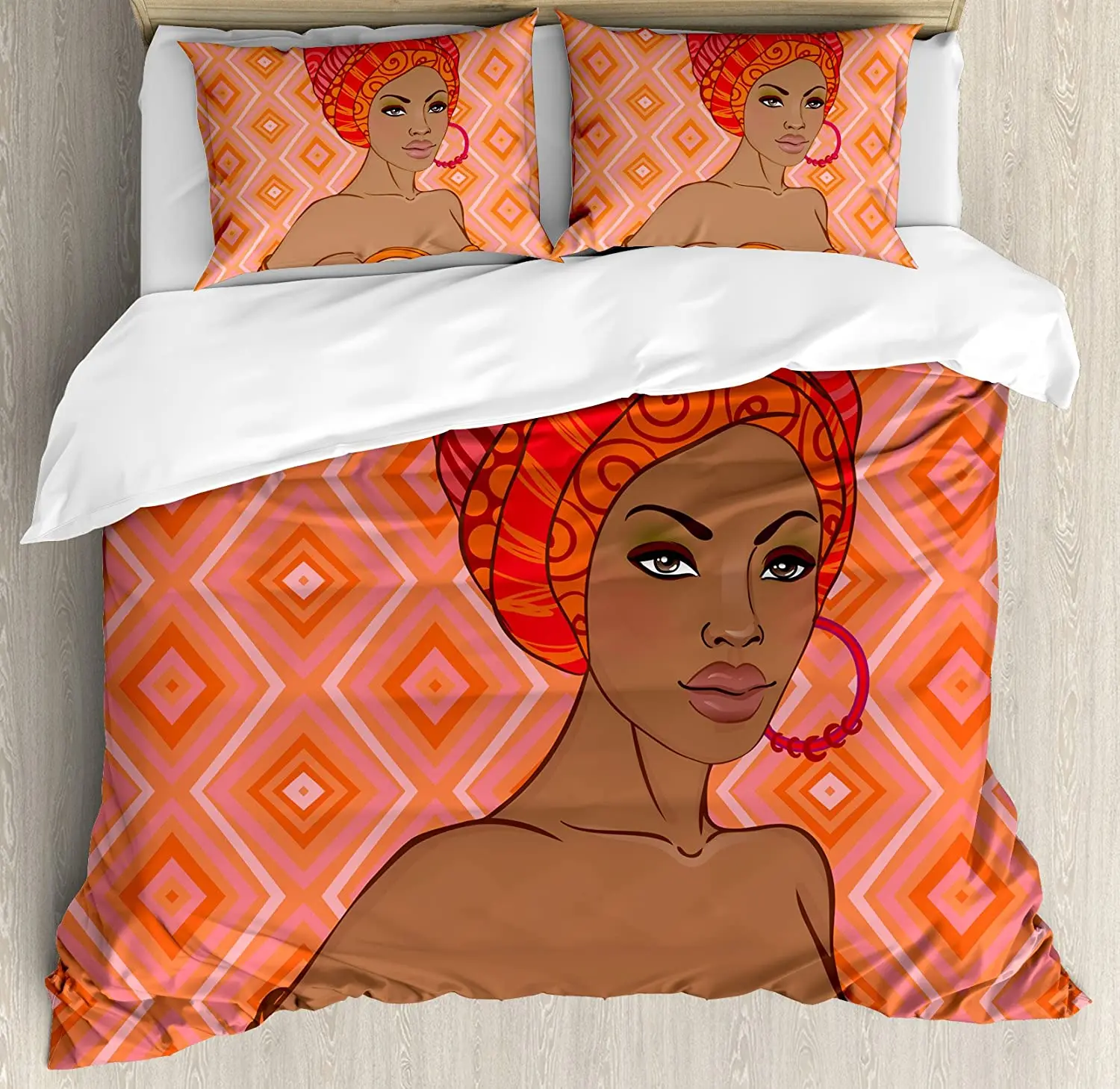 

African Bedding Set For Bedroom Bed Home Portrait of African Woman in Ethnic Dress Zulu I Duvet Cover Quilt Cover And Pillowcase