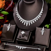 kellybola 4pcs african bride earrings rings necklace bracelet jewelry sets for women indian nigerian wedding jewelery set gift