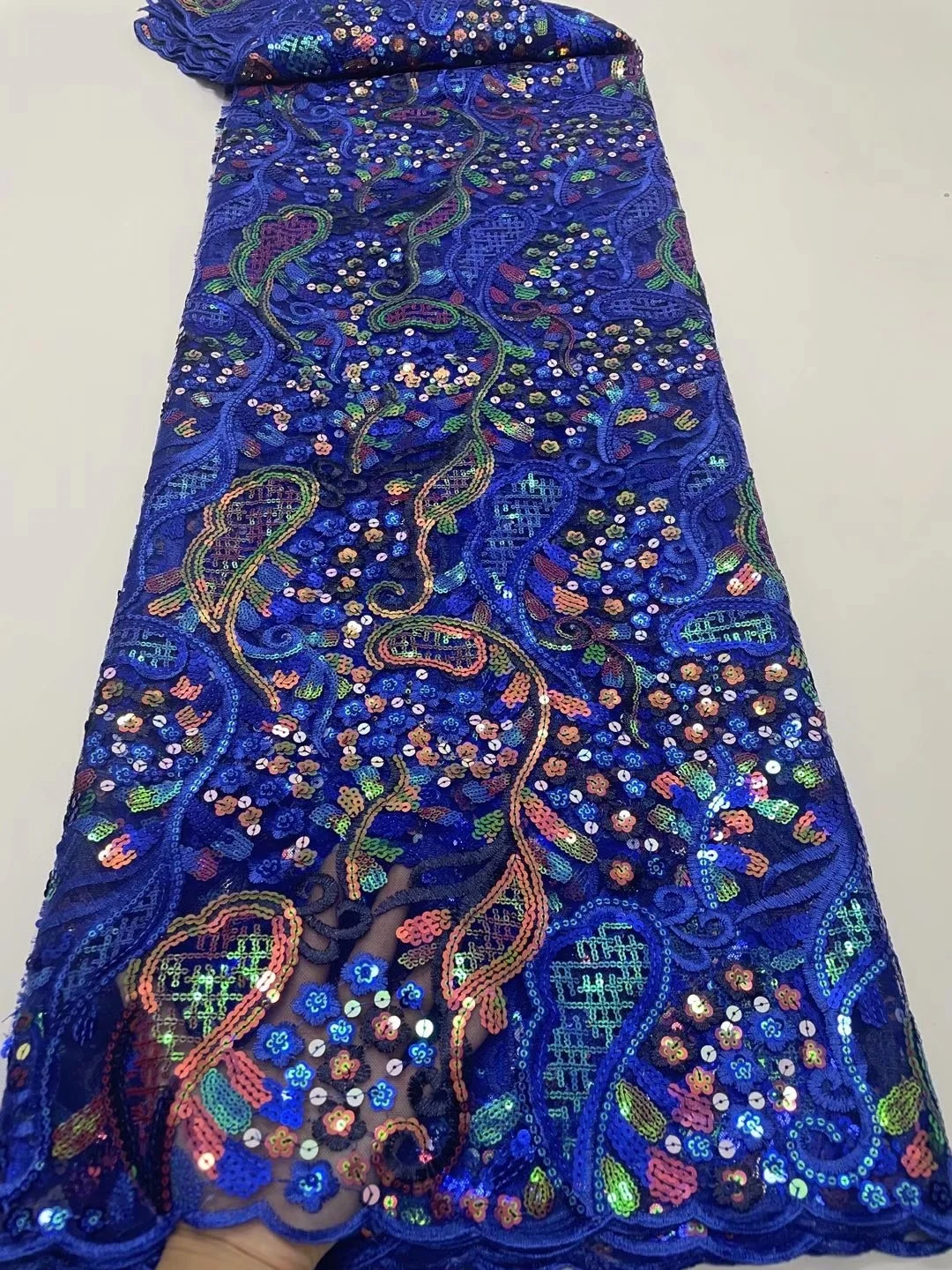 

newest African Sequin Lace Fabric Embroidered French Lace Fabric 2022 High Quality Nigerian Tulle Lace For Party dress