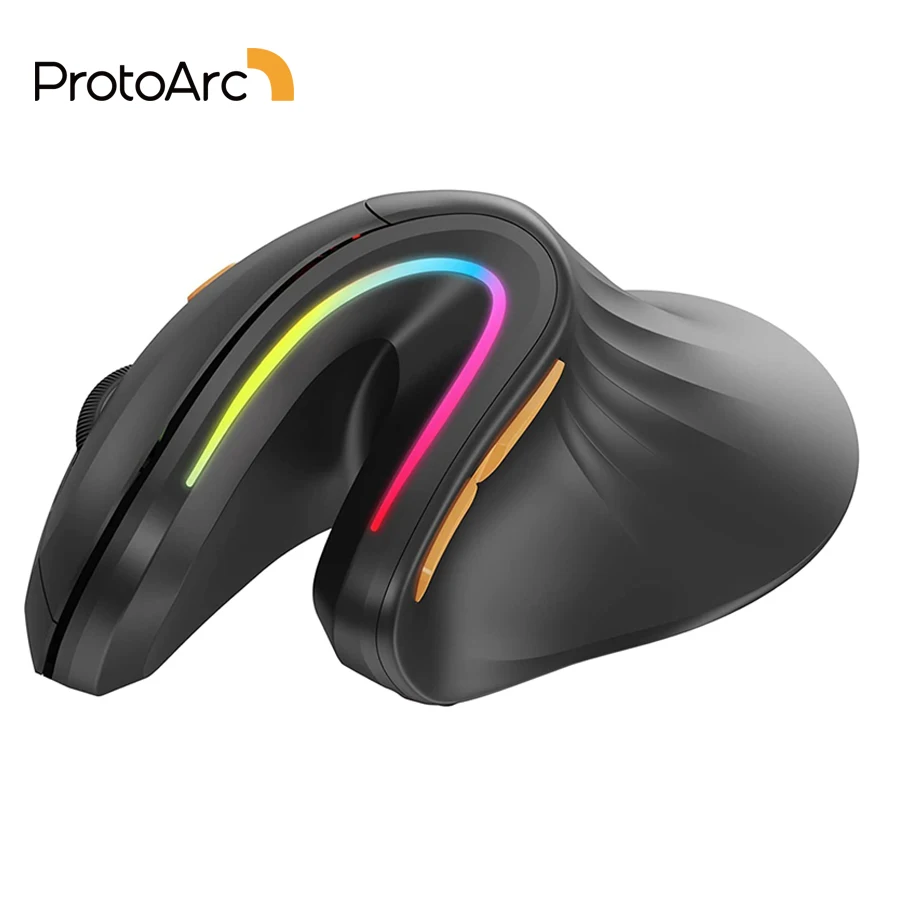 

ProtoArc Rechargeable Ergonomic Mouse Wireless 3 Adjustable DPI 2.4G RGB Vertical Mice for PC iPad Mac Windows Computer Laptop