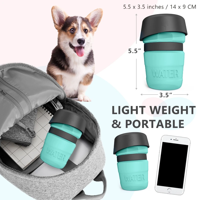 

Переносная бутылка для воды для собак, складная миска для кормления домашних животных, уличная дорожная поилка для собак, без БФА