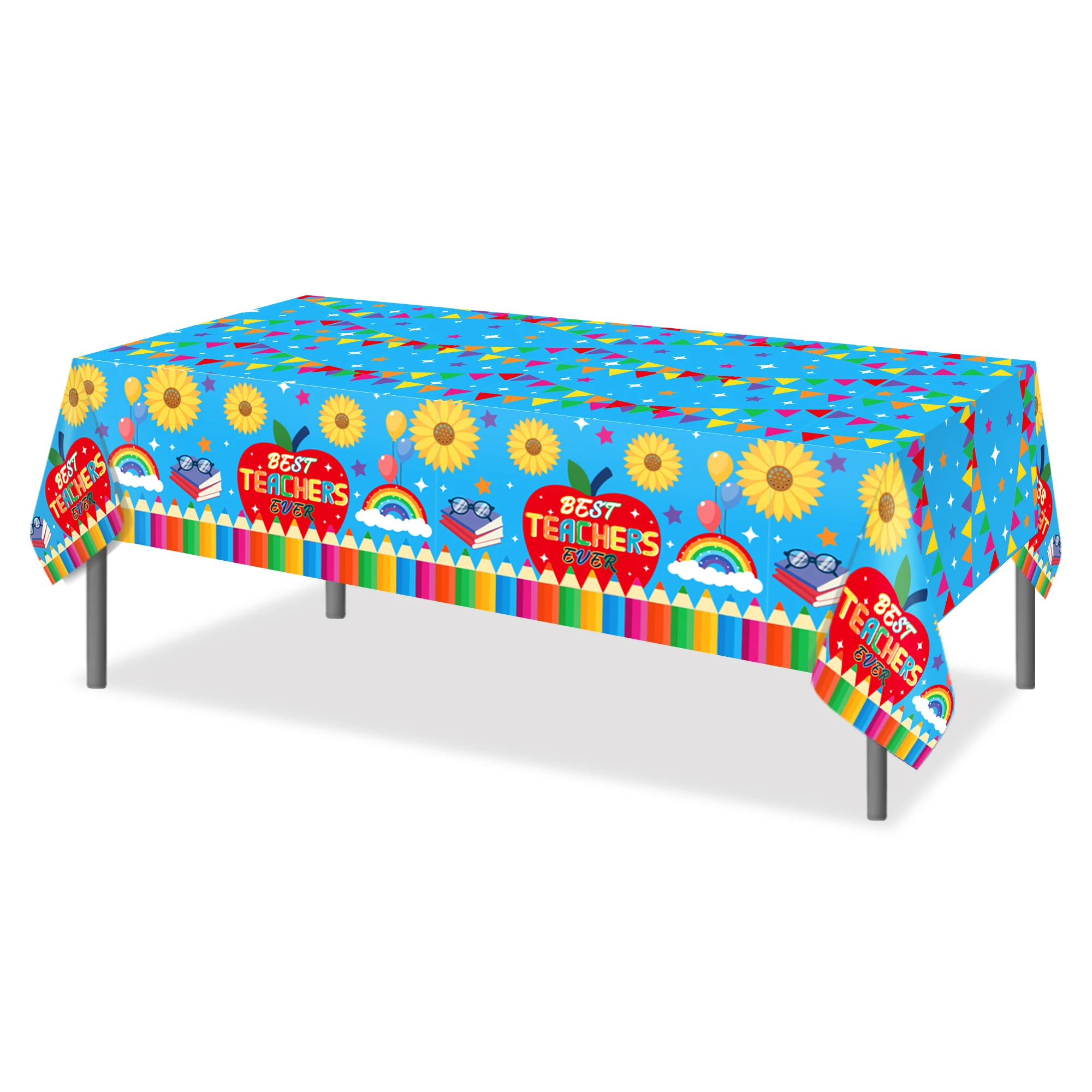 

130*220cm Cartoon School Teacher's Day Birthday Party Disposable Tableware Tablecovers Tablecloths Table Placement Supplies