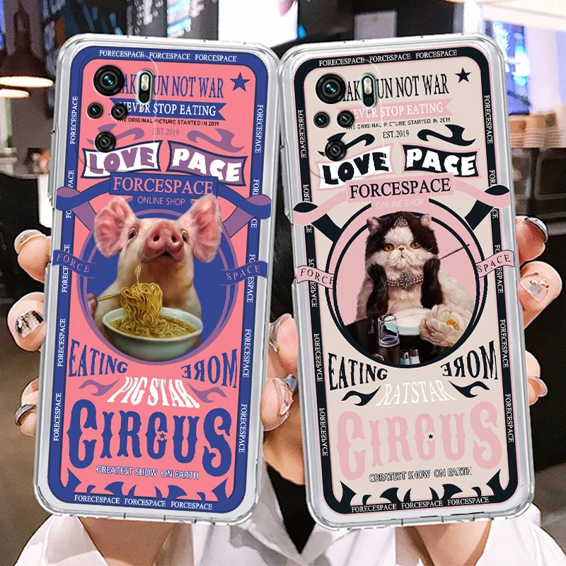 

Super handsome cat pig dog For Xiaomi Redmi K50 K40 Gaming 10 10C 9AT 9A 9C 9T 8 7A 6A 5 4X Transparent Phone Case Cover