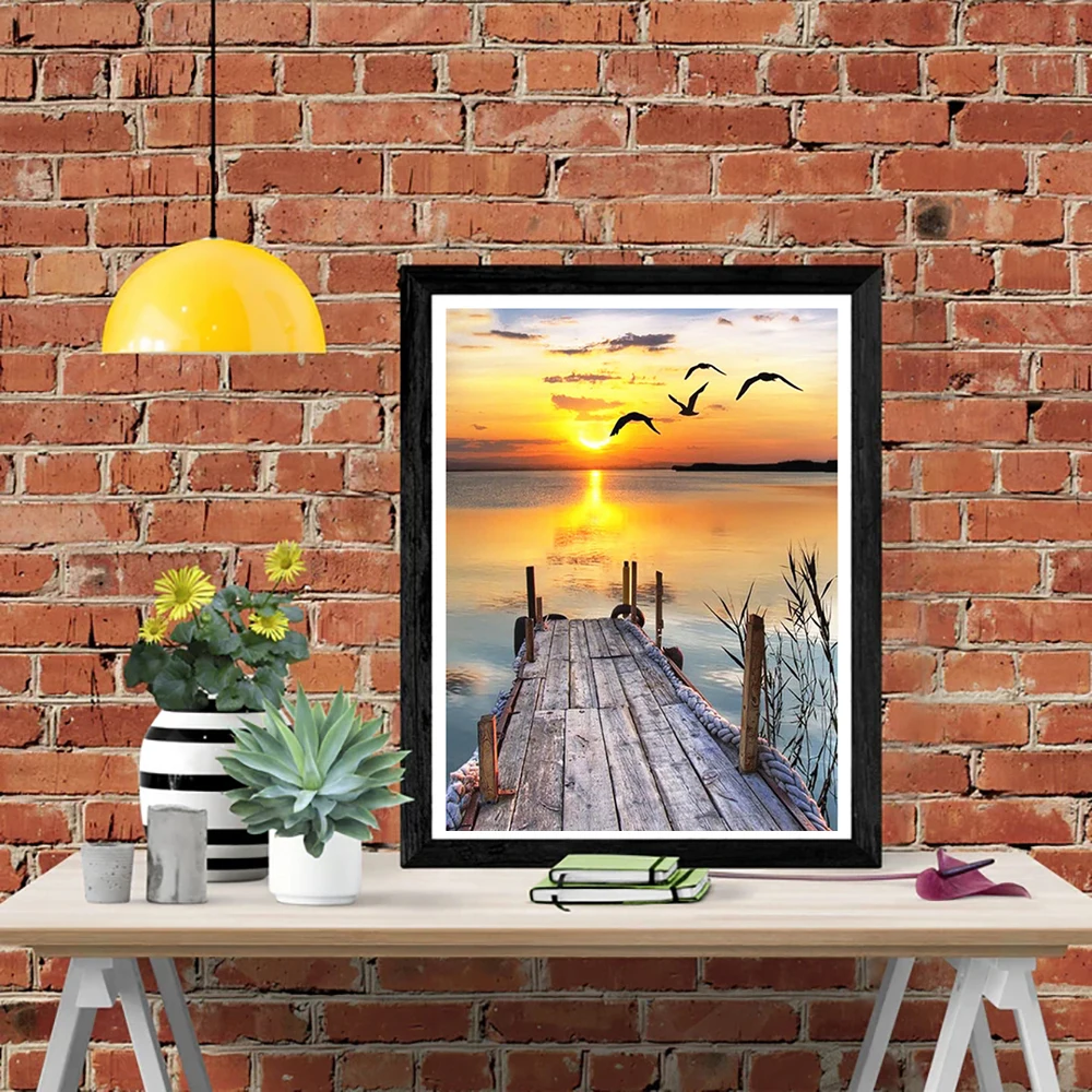 

5D DIY Diamond Painting Landscape Sunset Full Square/Round Rhinestone Hobby Crafts Mosaic Handmade Gifts Cross Stitch Home Decor