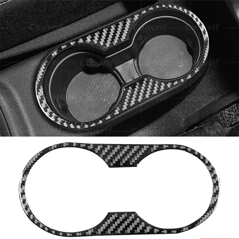 

Внутренняя крышка из углеродного волокна центральное управление подстаканник рамка Декоративные наклейки для Jeep Wrangler JK 2007-2017 автомобильны...