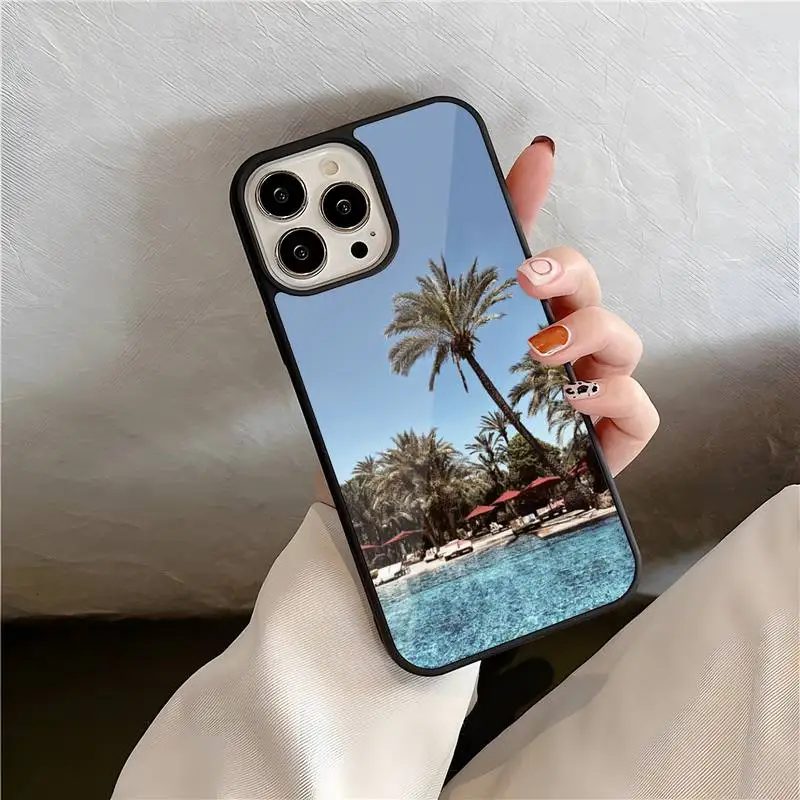 Чехол для телефона с кокосовым деревом IPhone 13 11 12 Max Pro Mini 8 7 6 Plus X Xs XR SE2020 твердый