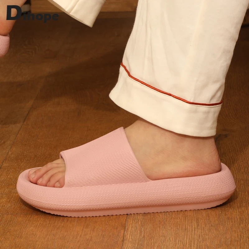 

Сланцы для мужчин и женщин, сандалии на толстой платформе, Эва, Нескользящие, мягкая подошва, для ванной комнаты, домашние тапочки, летние Та...