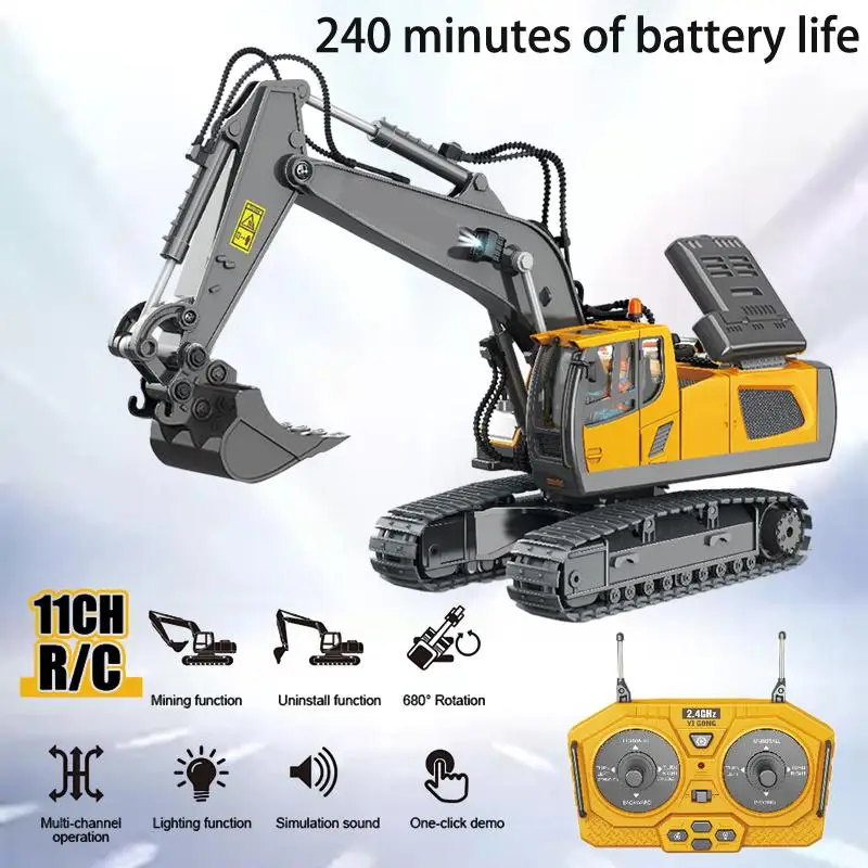 

Remote Control Excavator Toy Children Alloy Remote Control Truck Dump Engineering Truck Toy Car Children'S Playground Bulldozer