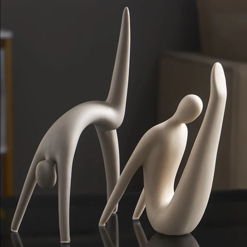 

and Modern simple ceramic figure decoration creative living room entrance wine cabinet home accessories handicraft decoration