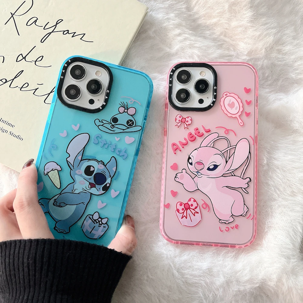 

Disney Brand Joint Stitch Couple Phone Cases For iPhone 14 13 12 11 Pro Max XR XS MAX 8 X 7 SE 2020 14pro Back Cover