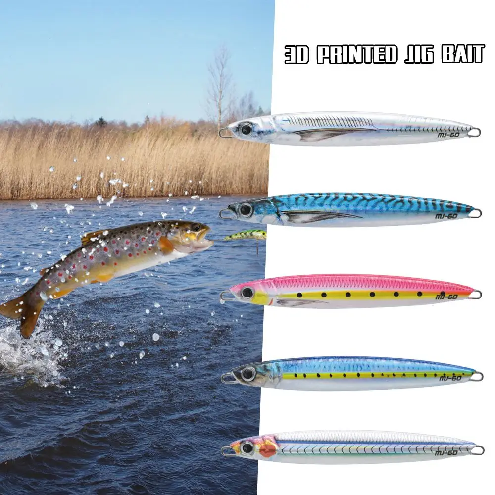 

Hot 60g 115mm Spinning Baits Minnow Jig Bait Spanish mackerel Lead Casting Metal Fishing Lure