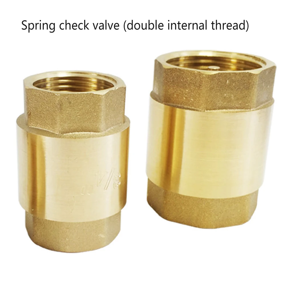 

Inline Check Valve Copper Spring Loaded Non-return Threaded One-way Replacement Connector Household Spare Plumbing