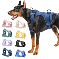 pet dog harness leash set adjustable breathable collar macaron mesh chest strap medium pvc dog traction rope cat pets supplies