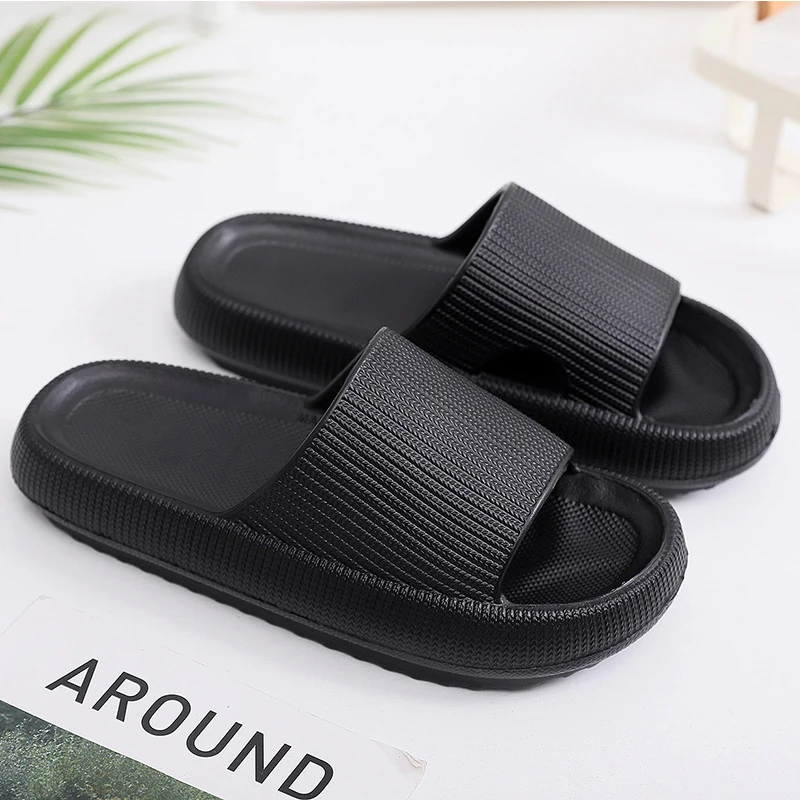 

Solid color thick bottom couple comfortable sandals and slippers for men and women outdoor and indoor bath slippers