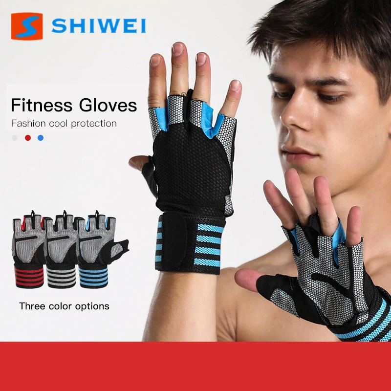 

Weightlifting Gloves With Wrist Support Lengthened And Widened Fitness Gloves Half-finger Sports Gloves For Heavy Exercise Gym