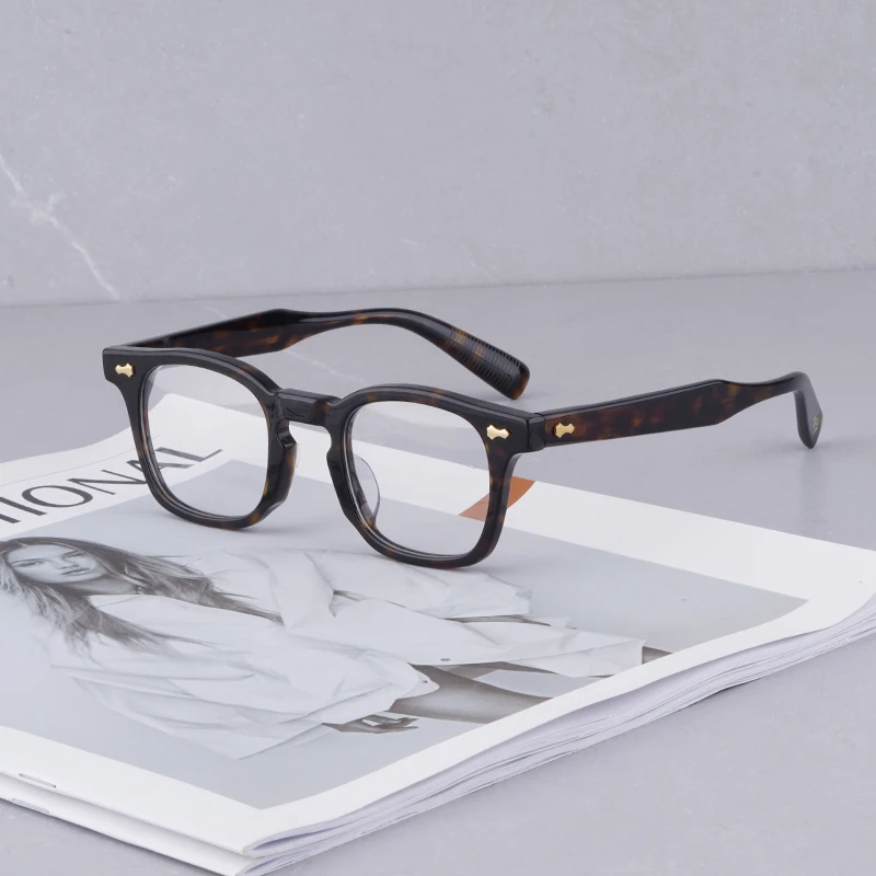 2023 Vintage Acetate Optical Eyeglasses Frame Men Square Myopia Prescription Glasses Women Handmade Luxury Brand Eyewear