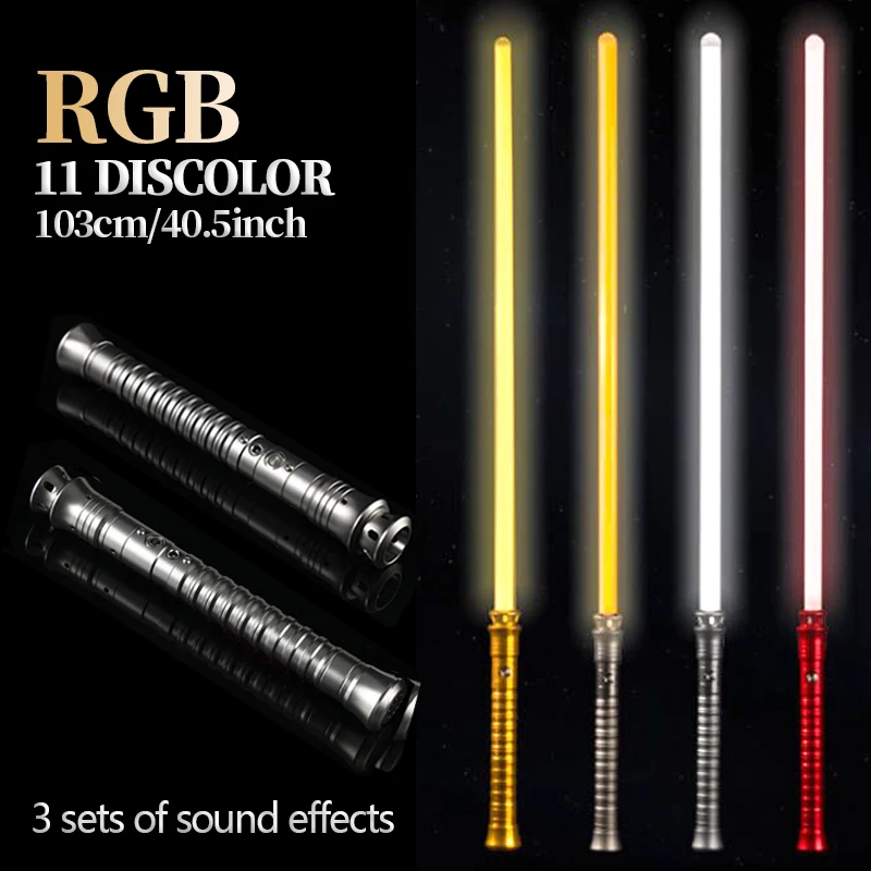 

Star Wars RGB Lightsaber Laser Sword Force Weapon Rechargeable Saber FOC Lock Up Metal Hilt with PC Blade LED Toys for Children