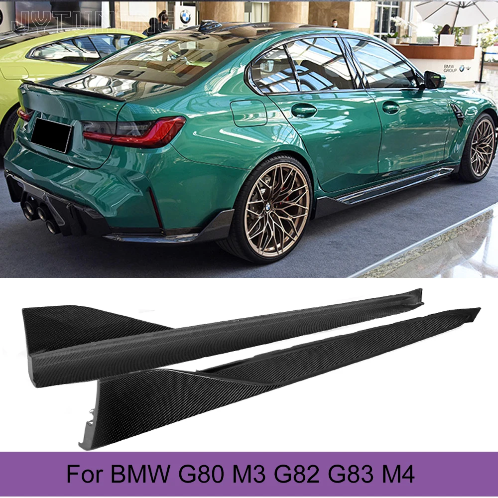 

Car Side Skirts Body Kit For BMW 4 Series G82 G83 M4 2021 2022 Side Door Bumper Skirts Apron Extension Lips Carbon Fiber