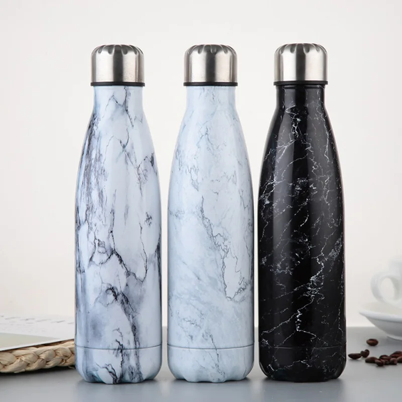 

New Marble Cola Bottle Double Layer 304 Stainless Steel Insulated Cup Creative Handy Cup Water Cup