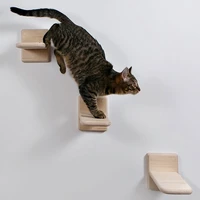 wall cat climbing frame tree mounted cat climbing wooden toys for cat shelf perch step jumping game auto training indoor toys