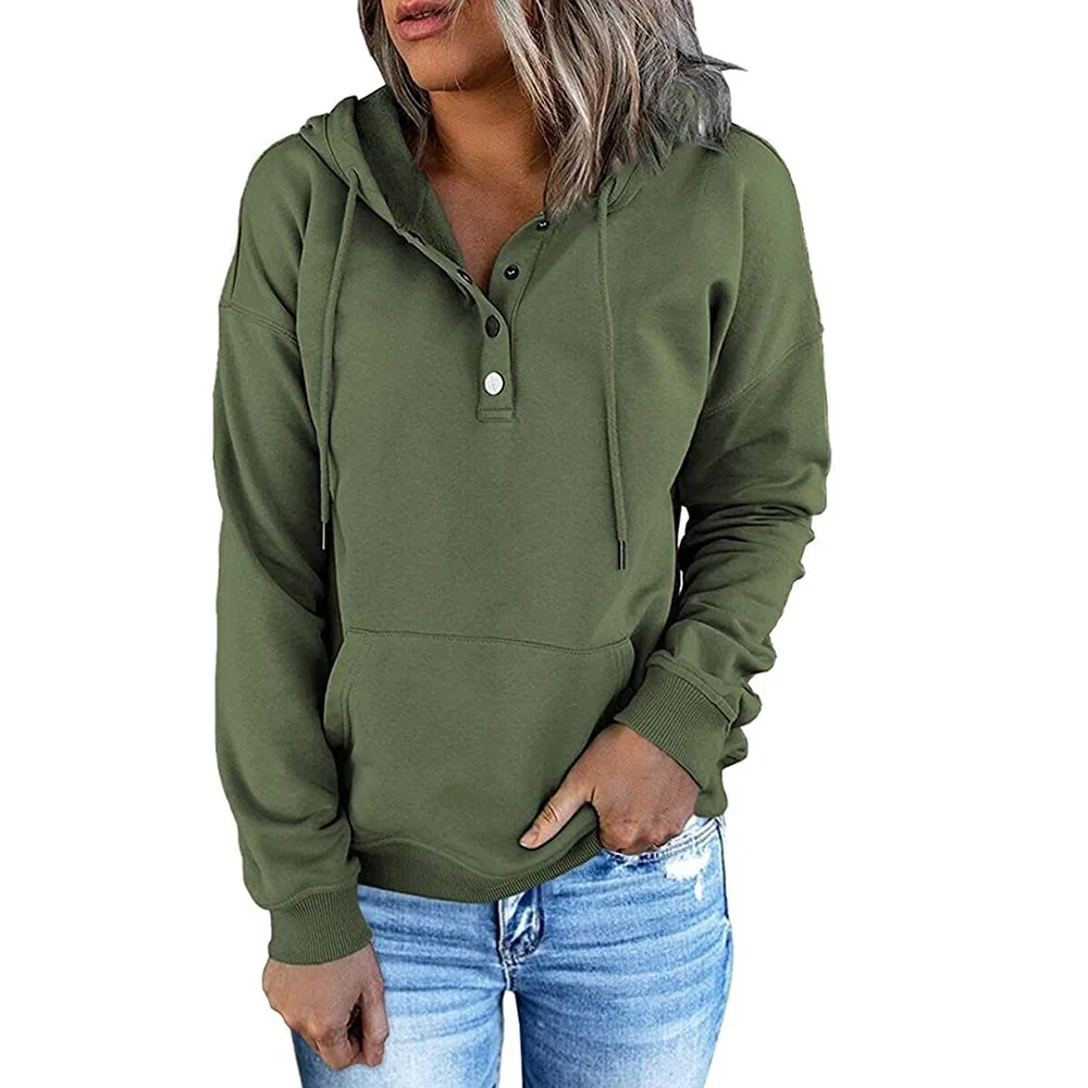 2022 Sexy Drawstring Hooded Sweatshirt Women Crop Jacket Casual Solid Long Sleeve Pocket Tops