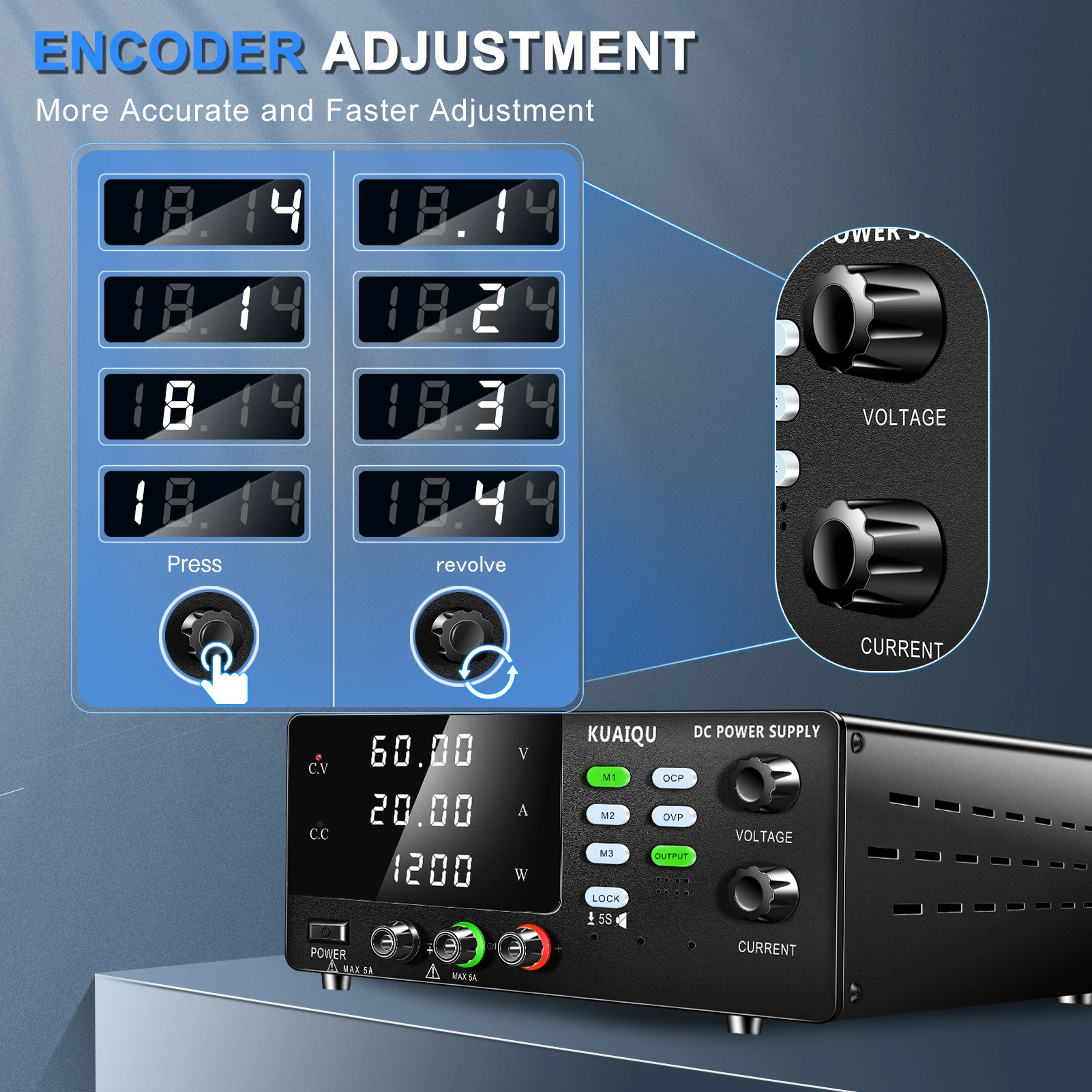 Регулируемый источник питания с батареей OCP выключателем памятью лабораторным