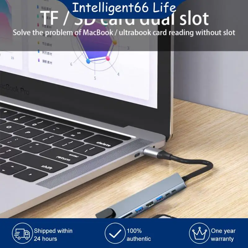 

4k/30hz Multiple Expander Type-c 3.1 To 4k -compatible Aluminum Usb Adapter Splitter Rj45 With Sd / Tf Card Reader Usb C Hub