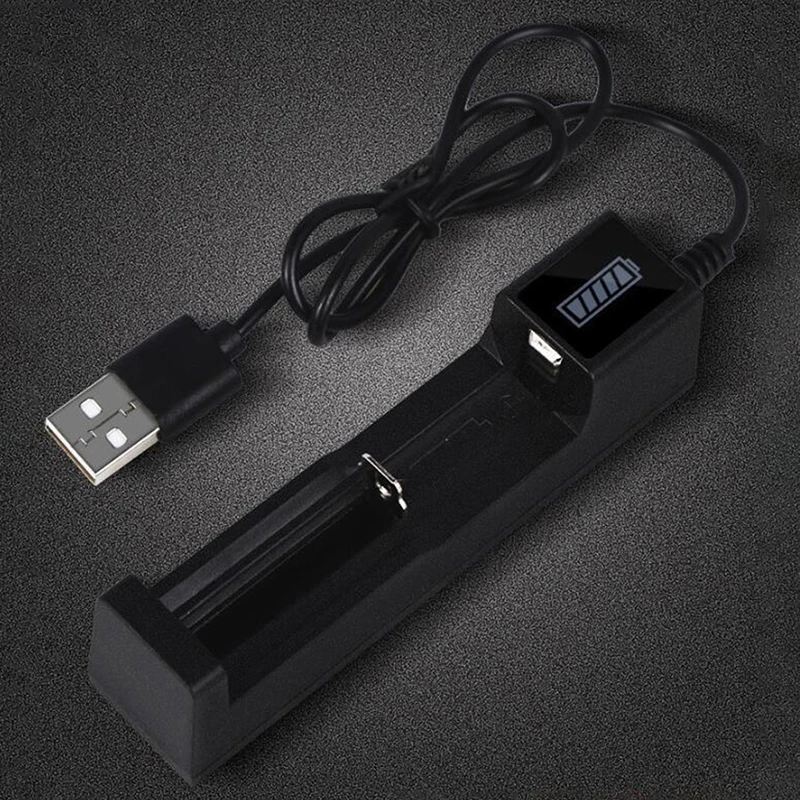 

Универсальное зарядное устройство USB с 1 слотом для аккумуляторных батарей, умная Зарядка для аккумуляторов, зарядное устройство Li-Ion 18650