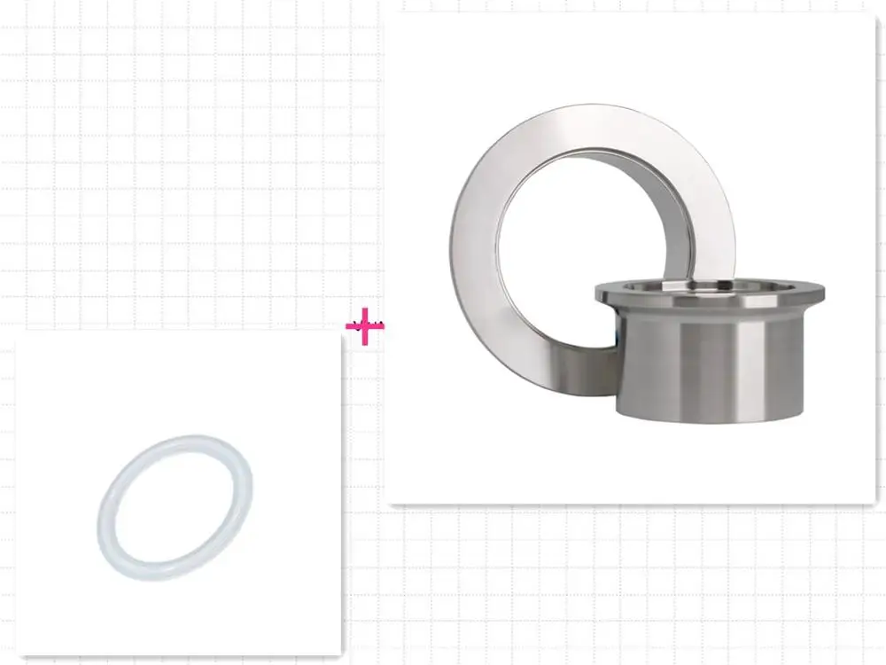 

SS304 Sanitary Couple Set with 2pcs 2.5" Pipe OD 63mm Sanitary Weld on Ferrule + 1pcs PTFE Gasket in Pipe Fittings from
