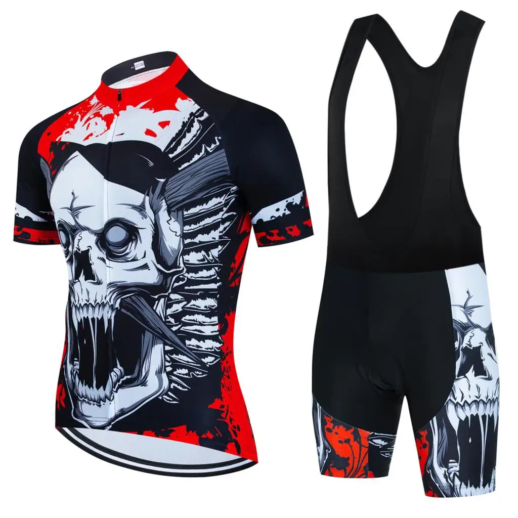 Cycling Shorts Man Summer Clothing 2023 Teams Skull Costume for Men's Bike Jersey Pants Gel Jacket Complete Bib Set Mountain Mtb