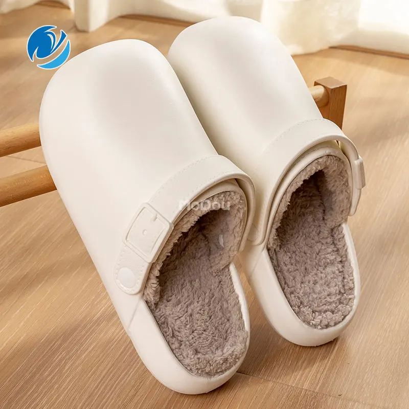 

Mo Dou 2022 New Style Cotton Slippers Women's Autumn Winter Warm Plush Non Slip Indoor Home Waterproof Women Cotton Slippers