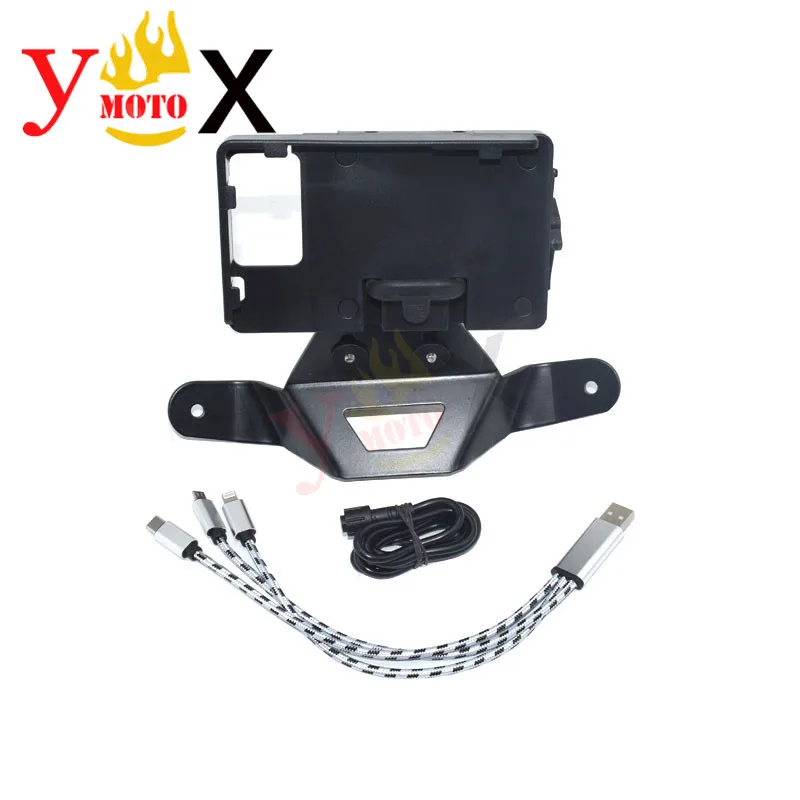 

C400 GT Motorcycle GPS Phone Navigation Bracket Holder Support W/ USB Charger Wire Smartphone Stand For BMW C400 C400GT 2018-20