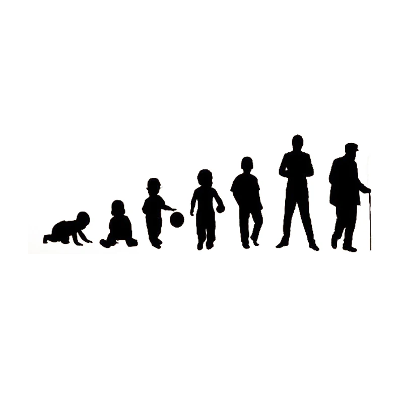 

Черно-белая наклейка на автомобиль EVOLUTION OF MAN, съемная Водонепроницаемая наклейка на окно, корпус ноутбука, бутылку для воды, наклейка D351