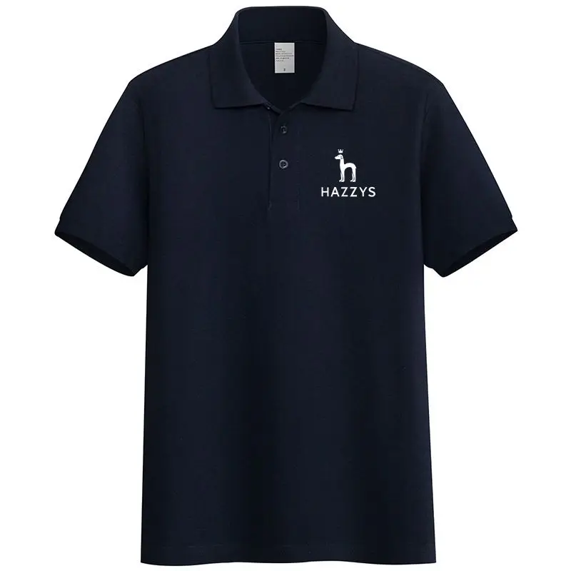 

Kaus Polo HAZZYS sulaman Logo pria kaus kerah pria lengan pendek kasual kualitas tinggi musim panas kaus Polo atasan Slim Fit