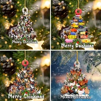 putuo decor christmas wooden tree sign decorative plaque wood for ornament xmas tree hanging 2022 new years navidad gift