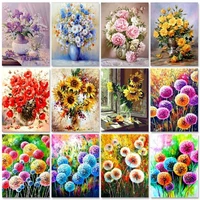 gatyztory oil painting by numbers dandelion diy paint by numbers on canvas frameless flowers 60x75cm hand painting home decor