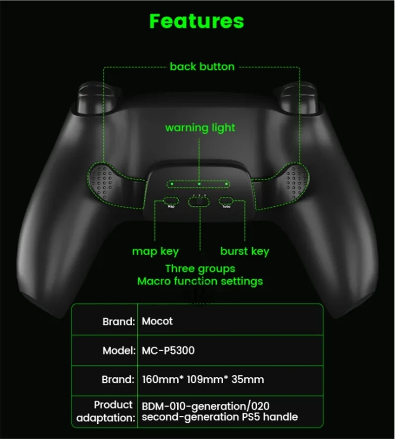 

NEW eXtremeRate Programable RISE 4.0 Remap Kit, Upgrade Board & Redesigned Back Shell & 4 Back Buttons for PS5 Controller