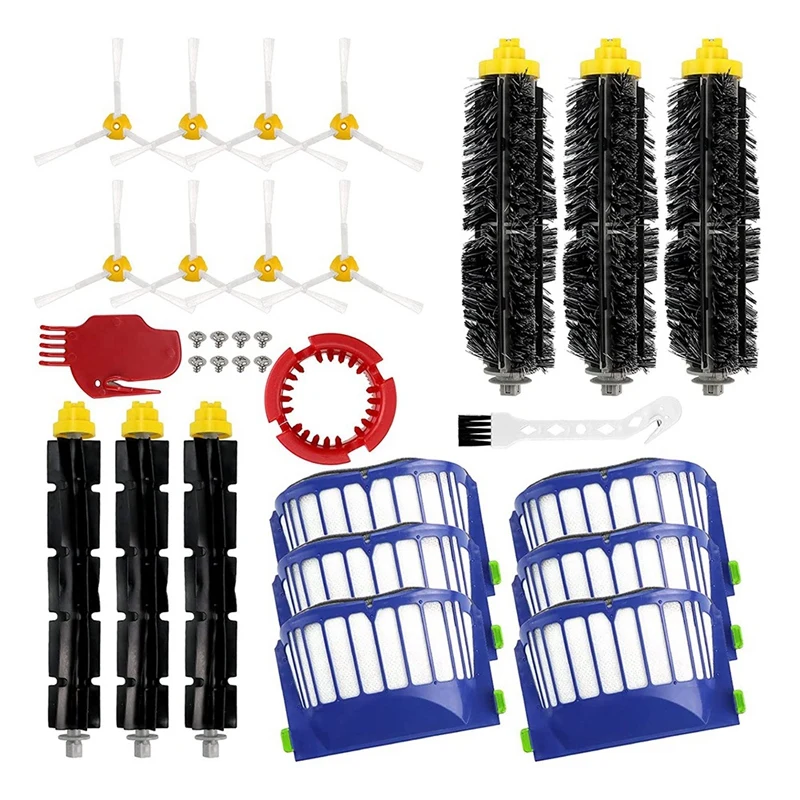 

New Replacement Roller Brush Side Brushes HEPA Filter For Irobot Roomba 600 500 Series 630 650 Vacuum Cleaner Accessories