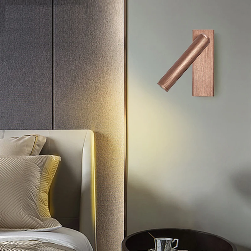 Комнатный настенный светильник вращающийся на 350 ° алюминиевый с выключателем