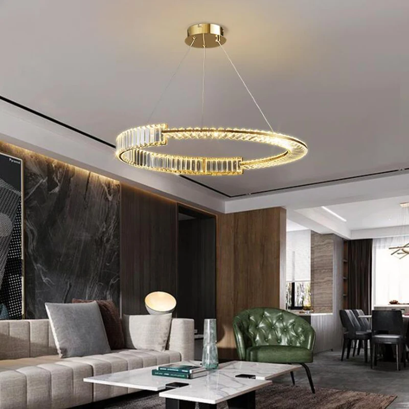 

Jmmxiuz Nordic Modern Design Led Crystal Chandelier Lighting Round Chandelier Living Room Home Decor Led Chandelier Chandelier