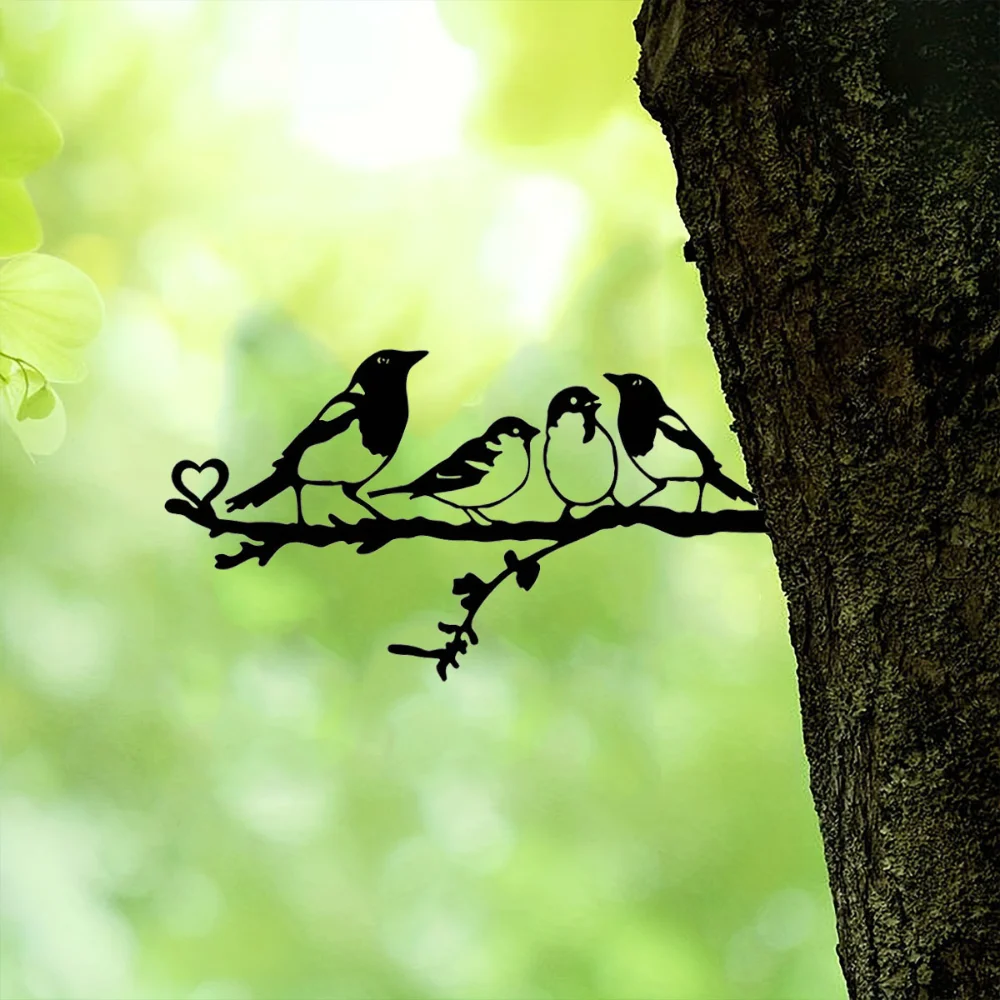 Набор Из 4 Садовых Декоративных Кольев С Металлическим Искусственным Силуэтом