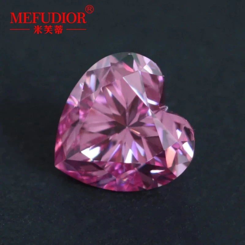

Heart Shape Moissanite Loose Stone Pink Color Gems For Jewelry Making Jewelry Accessories With GRA Certified