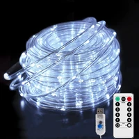 led rope fairy lights usb 51020m waterproof white tube string lights outdoor garden street decorations usb powered 8 modes
