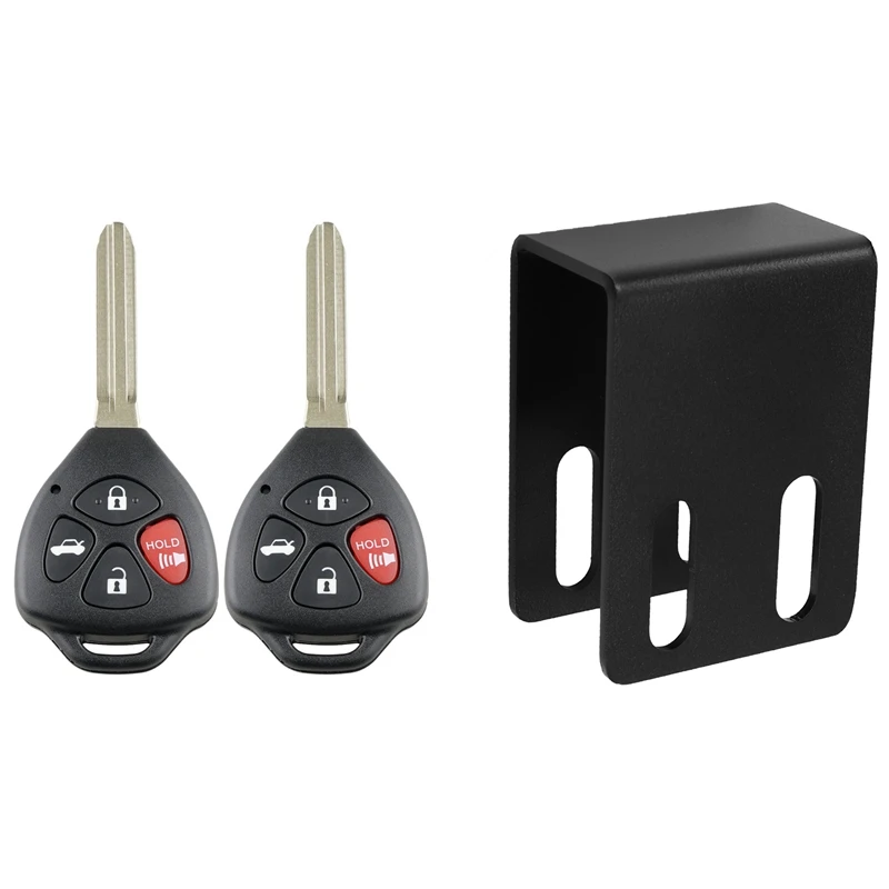 

2Pcs Vehicle Spotlight Strip Light Roof Bag Rack with 2Pcs Remote Car Key Fob Shell Case for 07-11 Toyota Camry Rav4